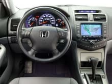 Interior w/navigation.  Voice activated controlls on the left side of the steering wheel.