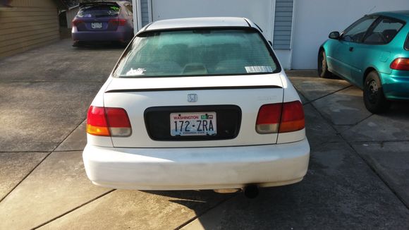 straight shot from the rear of the roof spoiler