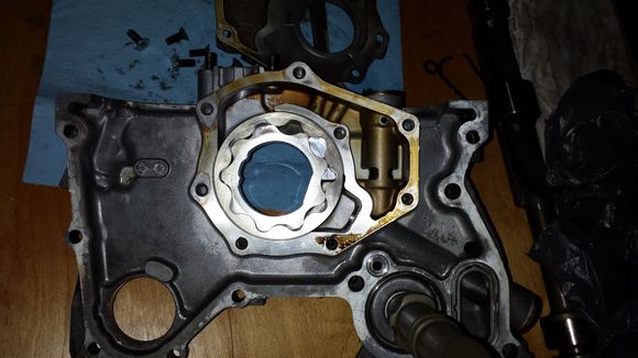 Oil pump housing with rear balance shaft....