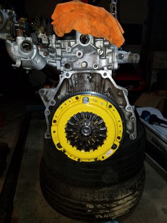 I didn't take pics but I might later?... I found some VERY small hairline cracks (if you even want to call them that?) in the surface of the OEM flywheel, which I just had resurfaced like a little over a year ago, so I was forced to pick up a new flywheel to add to this.