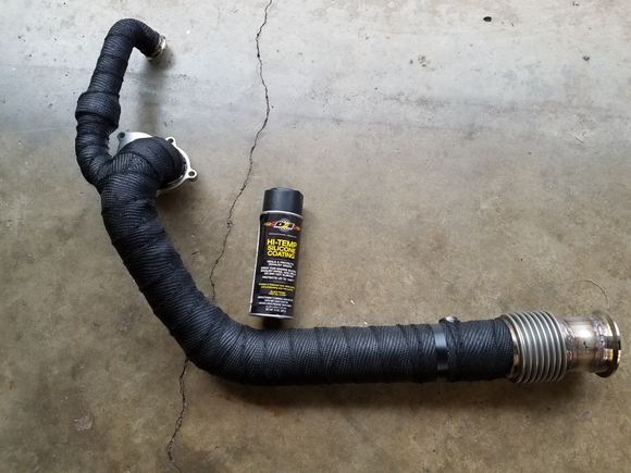 Down pipe after wrapping and sealing