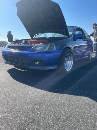 In the tech line at the track