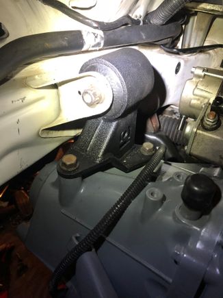 I have the transmission mount the problem is the t bracket should be about 2” to the driver side