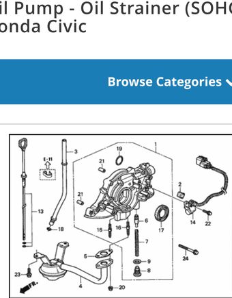 I just ordered a rear main seal from Honda (different picture), and ordered numbers: 3, 5, 13, 18. 