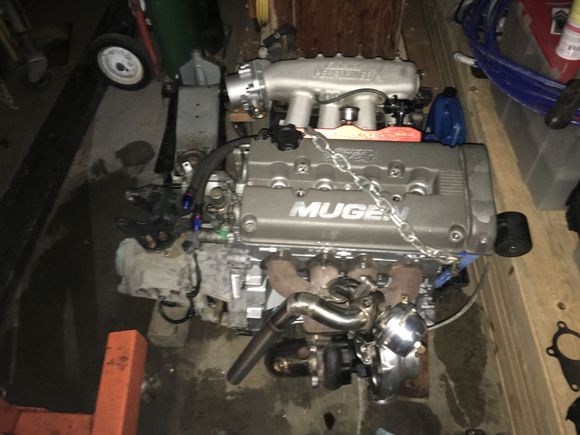 Mocked up the turbo kit as well. The waste gate can go on top the manifold but I would have to clearance it. So I figured it wouldn’t hurt to clock it like this. Please someone lmk if I mite have gate control issues with this thanks.