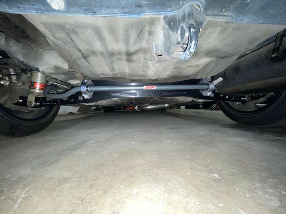 You can kind of see the muffler up against the passenger side sway bar bracket.