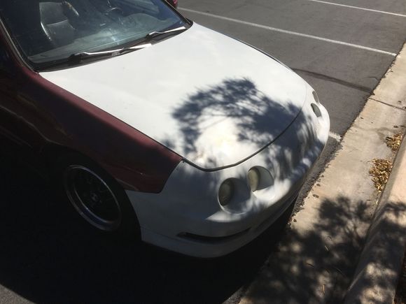 This was the first day. Went to pick up the car, headlights don't work, 5 different colors, wheels have chunks taken out of the lips, etc. etc.