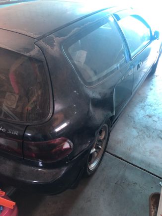 Quarter panel needs replacing I don’t think it can be repaired