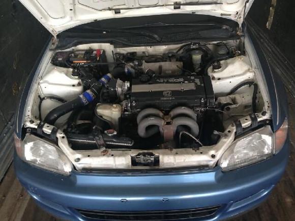 Old BS setup 275whp 9 psi stock internals except arp head studs fuel pump n injectors