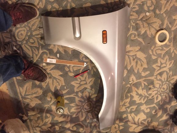 Cut the fenders out for OEM side markers..scary. Placement isnt right. F it.