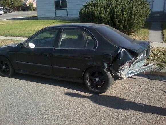 Impact pinched the wheel cant turn