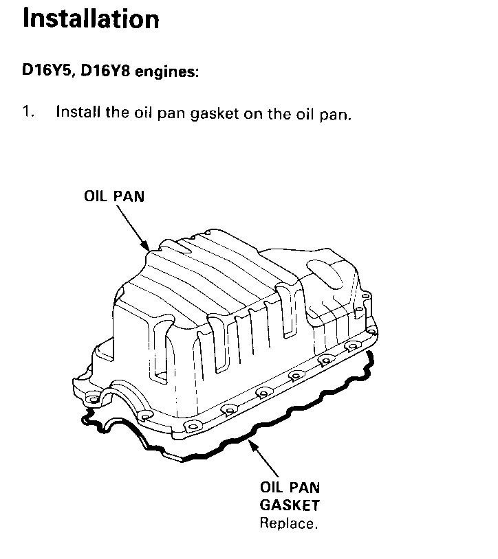 D16Y8 oil pan installation HondaTech Honda Forum Discussion