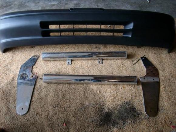 new bumper cover and front chrome brush guard