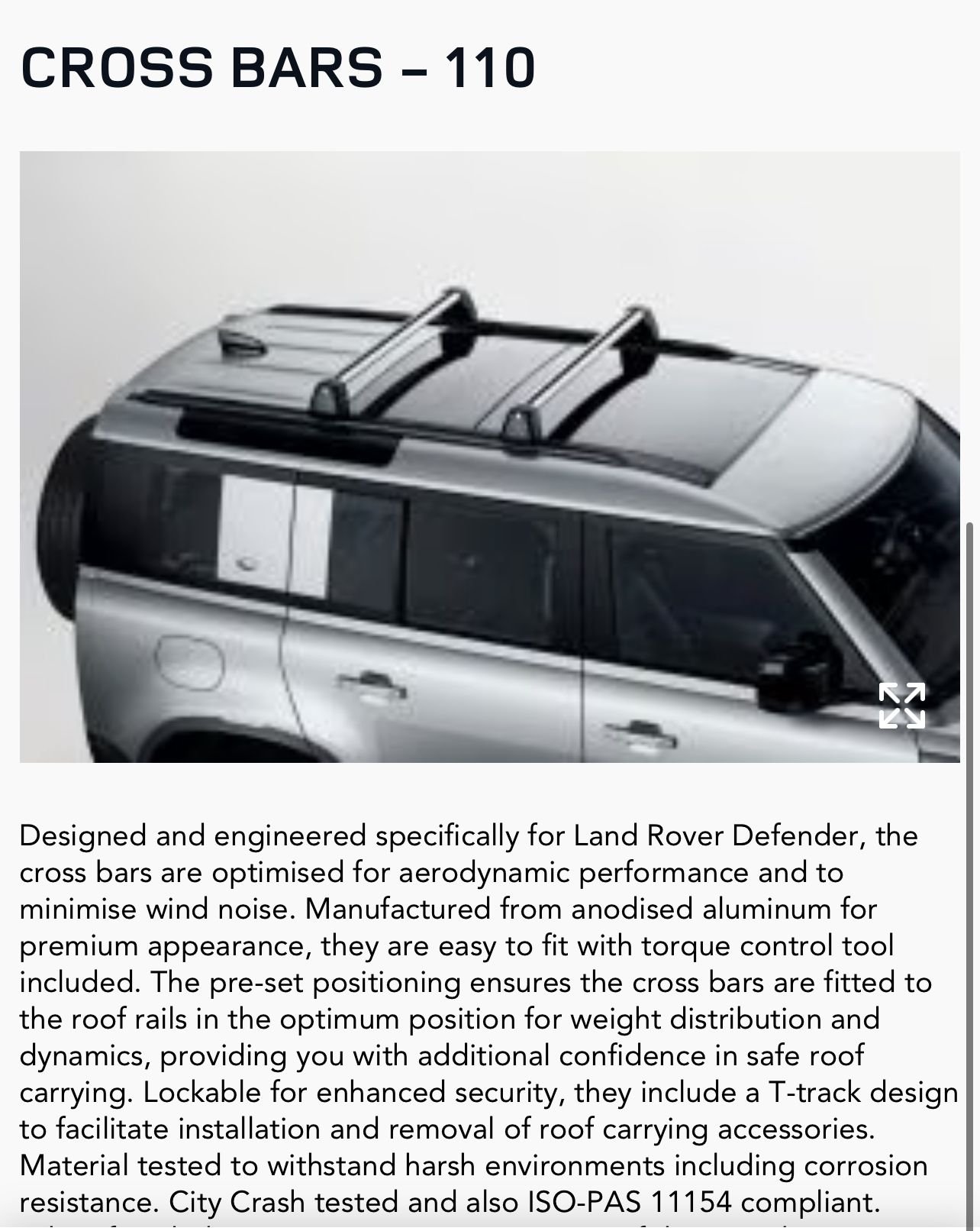 Accessories - New Defender 110 Cross Bars - New - 2020 to 2025 Land Rover Defender - Mill Valley, CA 94941, United States