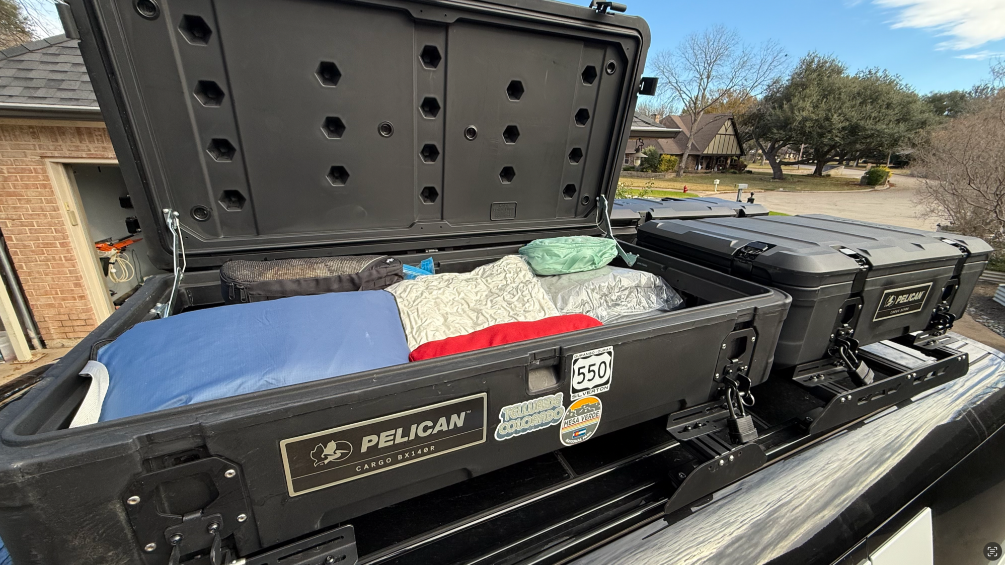 Unpacking back home.