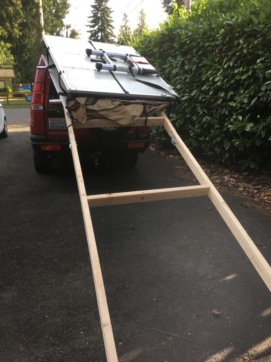 Foldable roof top tent ramp (with pics) - Land Rover Forums - Land