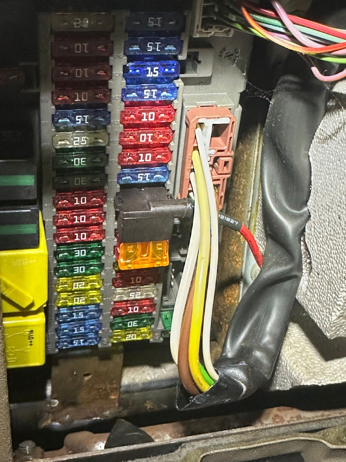 Cabin fuse box with fuse tap