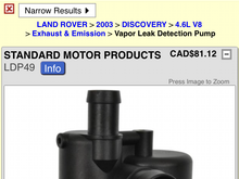 Vapour leak detection pump 