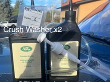 OEM fluid. 

Incorrect size crush washers from Landleaping.com

Reused the old ones, much to my chagrin. 