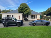 My V8. 20’ wheels and roof rails as I intend to occasionally off road it. Had it a few months now and love it! Great vehicle! 
The speed bump in front of me belongs to a friend. His V12 is faster than my V8 but I still prefer mine!