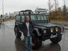 Iceland Rovers version of a Defender in Reykjavík and me