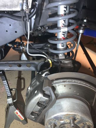 New caliper and brake line installed