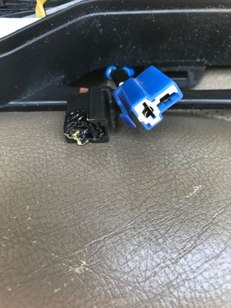 Melted connector next to new connector!