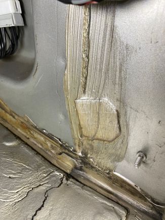Ends up dribbling down the passenger side just aft of ECU's here and soaking carpet
