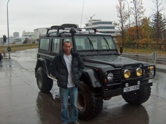 Iceland Rovers version of a Defender in Reykjavík and me