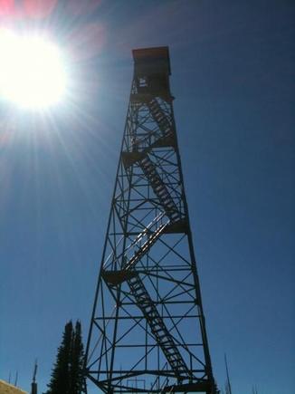 A 72ft tall Forrest fire watch tower. Its made of galvanized steel and there is quite a view from the top. One of the rangers said they were in it when it got struck by lightening and that the walls started to glow blue and energy &quot;dripped&quot; from the sides of the walls. They said it was very cool and scary at the same time.