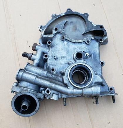 example of the cover, this example came from a 99 D2. Recognizable by the oil pressure sensor connection style and the oil filter angle adaptor. 