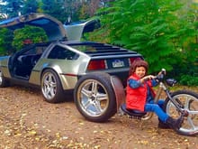 My Daughter and her Delorean Scooter Santa built her