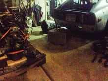 little pano photo before the ls1 got taken to my machinest