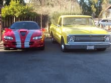 my ss and  my brothers 69 chevy short bed fleet side
