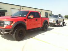 Raptor towing V to shop.