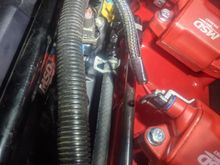 Coolant crossover vent line installed on custom setup 