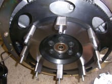 Mantic flywheel and pressure plate stands.