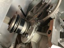 You can see the .180" thick shim between the slave cylinder and the transmission.