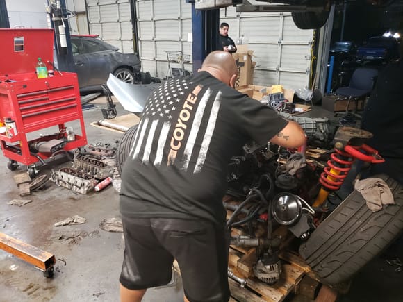 Coyote guy working on an LS! Gotta love it!