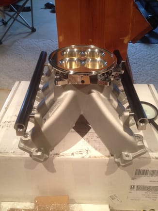 New SuperVic LS3 #28215 EFI Single Plane with #3655 Fuel rails
Intake is at BTR for port matching to LS3 cylinder heads