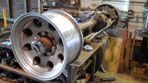 Here is the axle to be installed.
