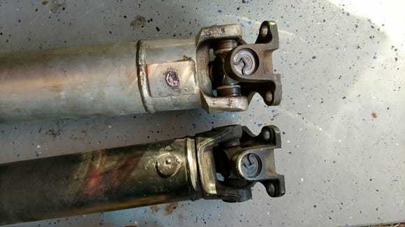 The little  factory foxbody 4 banger drive shaft held up long than I expected. I'm gonna start making some real power to upgraded to the larger 1350 u joints and rear end flange.