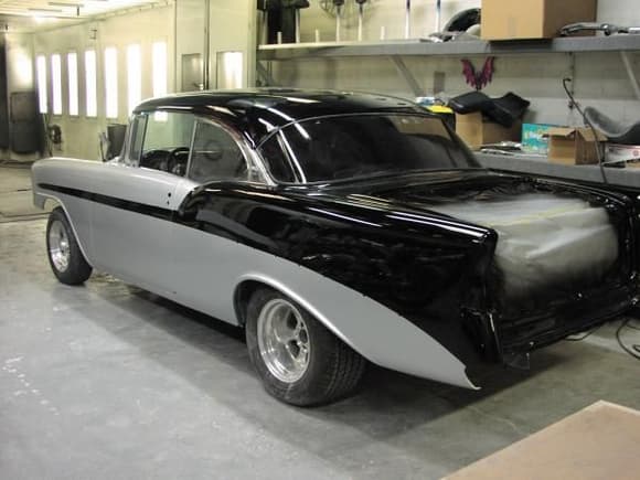 56chevy gloss and satin paint job