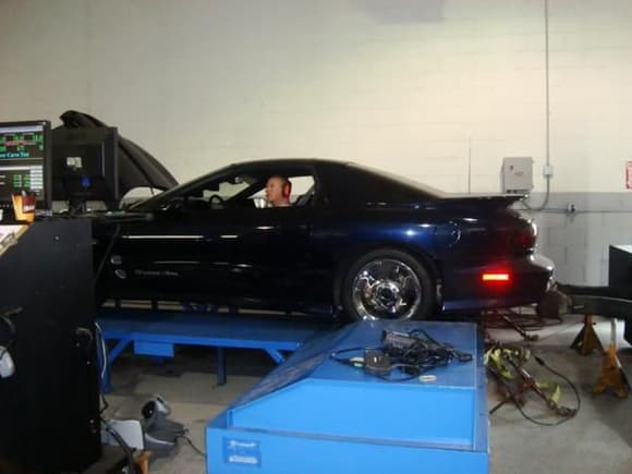 trans am on the dyno getting tuned