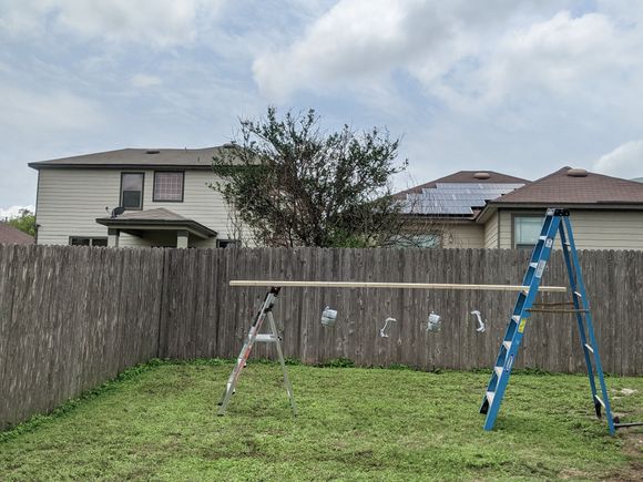 Outdoor paint booth...because Texas 