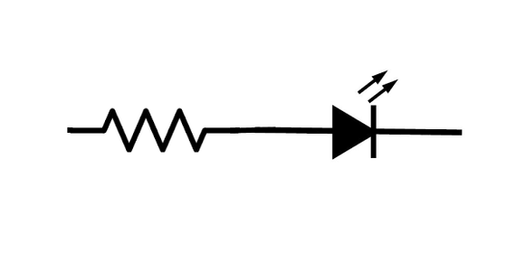 Serial resistor to LED