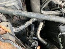 The connsector towards the bottom of the screen with the dark orange back side.