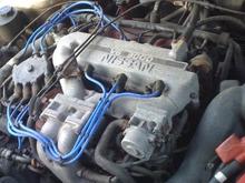 my 3.0L v6 with 8mm NGK wires i put on it ...to get it to run along with a starter and yes that is grass lol car has not been moved in 5 years thats how i got it but it was free so idc lol