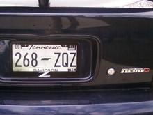 z license plate. nismo emblem. soon enough im getting a vq35de vanity tag.