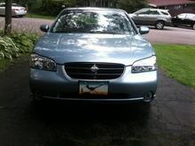 The front view after the new headlight installation.